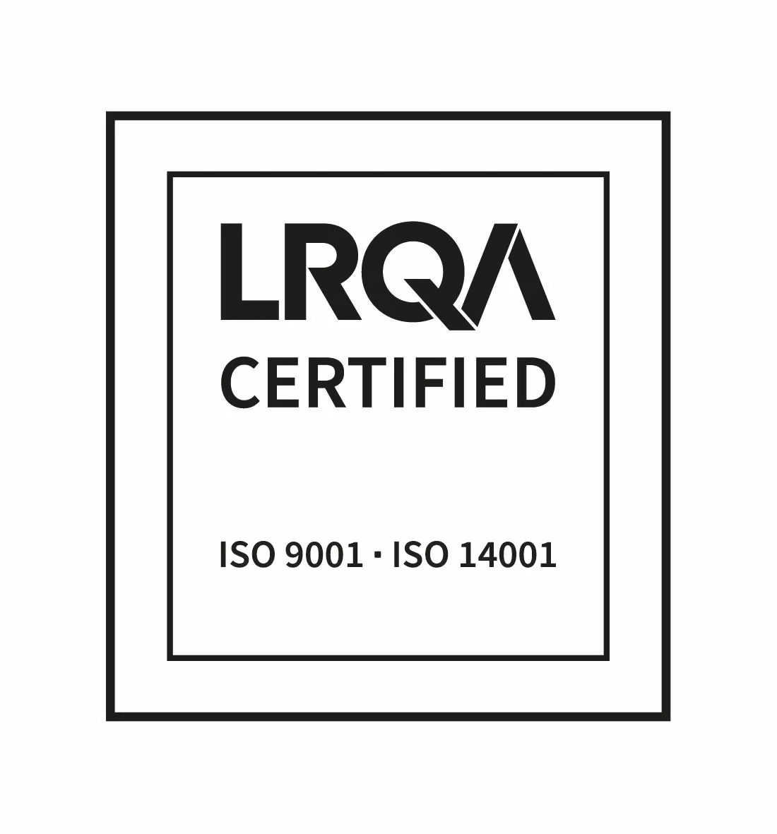 Logo of Lloyds Register Quality Assurance ISO 9001 ISO 14001